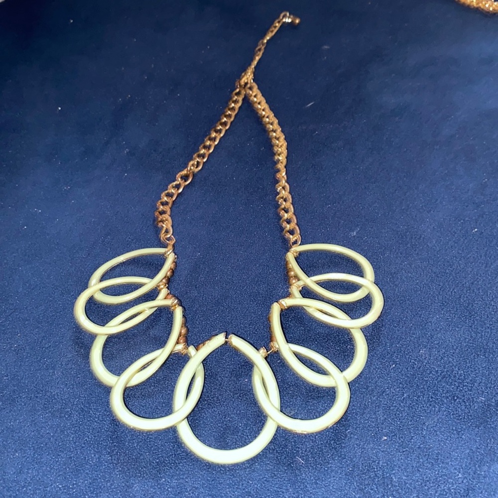 Gold and lime green necklace